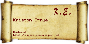 Kriston Ernye névjegykártya